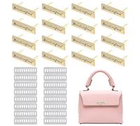 PH PandaHall 16 Ensembles Étiquettes Artisanales 10x49x4mm Étiquette Décoratives en Métal Doré Étiquettes Rectangulaires avec Cale pour Sacs à Main Sacs à Dos Chapeaux Chaussures Loisirs Créatifs