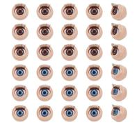 PH PandaHall 16 Paire 2 Couleurs Yeux de Sécurité 3D avec Cils Amigurumi Artisanat Yeux Dessin Animé Mobile Globe Oculaire Rond Plastique Globe Oculaire pour DIY Couture Peluches Fabrication, 16x14mm