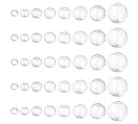 PH PandaHall 160pcs Mini-globe en verre 8 Taille Bouteilles à billes en verre Boule d'orbes Boule de verre à souhait Sphères de verre Boule artisanale en cristal UV Planet pour pendentif, 8~25 mm