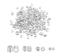 PH PandaHall 160pcs perles de Tube Rondes en Argent Sterling 925, 1.5/2/2.5mm Perles à Écraser en Tube Perles D'Espacement pour la Fabrication de Bijoux Perles D'Arrêt pour L'Artisanat