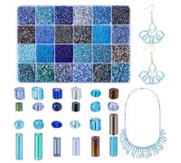 PH PandaHall 16100pcs Perles de Rocaille en Verre 24 styles 2mm Petite Perle Ronde 12/0 Perles de Clairon Bleu Océan Perle Tubulaire pour Bracelet D'Amitié Noël Bijoux Broderie Tissage Bricolage