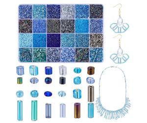 PH PandaHall 16100pcs Perles de Rocaille en Verre 24 styles 2mm Petite Perle Ronde 12/0 Perles de Clairon Bleu Océan Perle Tubulaire pour Bracelet D'Amitié Noël Bijoux Broderie Tissage Bricolage