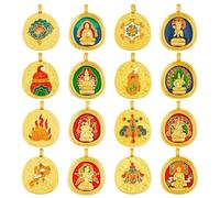 PH PandaHall 16pcs Breloques Statues de Bouddha Douze Gardiens du Zodiaque Breloques 8 Styles Pendentif Porte-Bonheur en Or pour Fabrication de Bijoux Collier Bracelet Boucle d'Oreille