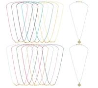 PH PandaHall 16pcs Cordon en Nylon pour la Fabrication de Collier Bijoux 16 Couleurs 52.5cm Collier Tressé en Corde avec Fermoir Doré Chaîne de 1.5 mm pour Femmes Pendentifs Colliers DIY