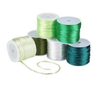PH PandaHall 180m Corde en Nylon Vert 1mm Queue de Rat Satin Cordon Vert Bracelet Fil de Corde pour Saint-Patrick Macramé Kumihimo Bracelet Collier Noeud Chinois Capteurs de Rêves Tresse Cheveux