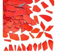 PH Pandahall 180pcs 10 formes à Coudre Sur des Miroirs Miroirs Rouges Miroir Acrylique Irrégulier DIY Strass Miroir pour Robe de Soirée Sacs de Fête Artisanat en Tissu