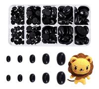 PH PandaHall 180pcs 5 Tailles Artisanat Yeux Nez, Nez en Plastique 8-18mm Yeux de Nez Mignon Animal pour Ours en Peluche Animal en Peluche