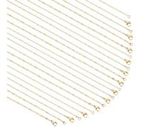 PH PandaHall 18K Gold Plated Cable Chain Solid Necklaces, 18 Inch Brass Golden Necklace Chains Long Link Necklace Chains for Men Women Charms Pendant Jewellery Gifts Making