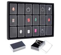 PH PandaHall 18pcs Présentoir de Pierres Précieuses Boîte de Rangement pour Diamants Plateau Présentation pour Pierres Précieuses Petit Organisateur de Bijoux avec Sponge pour Strass Perles Cristal