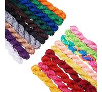 PH Pandahall 190m Fil Nylon pour Bracelet, 2mm Fil Bracelet Macramé Cordons Collier Fils de Nylon tressé Cordon macramé Cordon pour la Fabrication de Bijoux, 19 Couleurs