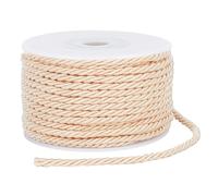 PH PandaHall 19mx3mm Cordon Torsadé en Polyester, Ficelle Décorative Tressée 3 Fils Corde Macramé Torsade pour Décoration Embrasse de Rideau Tapisserie, Cordon d'honneur, Sac Cadeau, Or
