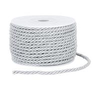 PH PandaHall 19mx3mm Cordon Torsadé en Polyester, Ficelle Décorative Tressée 3 Fils Cordons Décoratifs pour Décoration Embrasse de Rideau Tapisserie, d'honneur Couture, Sac Cadeau, Grises