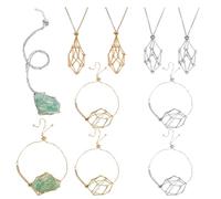 PH PandaHall 2 Couleurs 4pcs Support de Pierre en Cristal Collier 4pcs Support de Bracelet en Cristal Support de Pierre Vide Réglable Bracelet en Acier Inoxydable Collier pour Fabrication de Bijoux