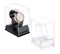 PH PandaHall 2 couleurs Boîte de Présentation de Montres Présentoir de Montre Simple en Acrylique pour Bracelet Boîtier de Montre Support de Rangement pour Montres pour Hommes
