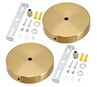 PH PandaHall 2 Ensembles 11.8cm Kit de Canopée Lumineuse Lustre Moderne, Kit de Lumière Pendant, Plaque de Couverture de Plafond, Doré Plaque de Plafond de Remplacement pour Lustre Luminaires