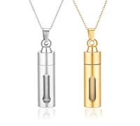 PH PandaHall 2 Ensembles 2 Couleurs Collier à Fiole Pendentif en Verre à Fiole Avec Chaîne Collier Bouteille de Parfum Ouvrable pour Cendres Memorial Souhait Souvenir Cheveux