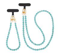 PH PandaHall 2 Modèles de Dragonne pour Téléphone en Perles de Bois Bracelet de Poignet et Bandeoulière avec Chaîne d'Épaule à Perles Universelle et Attache pour Femmes Téléphones Smartphones Sacs
