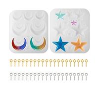 PH PandaHall - 2 moules en silicone pour pendentif en forme d'étoile, moules en résine en forme de lune avec fermoir à vis pour la fabrication de bijoux en résine époxy