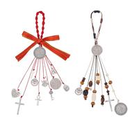 PH PandaHall 2 Styles Médaille Saint Benoît Pendentif Médaille de Protection Catholique de Crucifix Pendentif de Bénédiction Médaille pour Décoration Arbre de Noël, Couronne de Noël