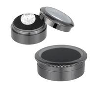 PH PandaHall 2 Tailles Boîte de Présentation de Pierres Précieuses 3.2cm/ 4.3cm Boîte à Bijoux Cylindrique en Alliage Vitrine pour Diamants Strass et Cristaux Gunmetal