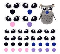 PH PandaHall 20 Ensembles Yeux en Feutre avec Bouches Œil Ovale Noir 4 Couleur Bouche en Feutre Patchs pour Yeux au Crochet Kawaii pour Peluche Marionnette Ours en Peluche Animaux