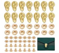 PH PandaHall 20 set Boutons Pression en Forme D'Oreille en Métal Doré pour Loisirs Créatifs Décoration Boutons Amovibles et Irréguliers pour Vêtements Tricot Bonnets Chaussures Écharpes Sacs Broches