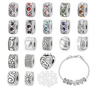 PH PandaHall 20 Sets Fermoirs en Alliage de Style européen Perles européennes pour la Fabrication de Bijoux Bracelet, Colonne, Couleur Mixte, 10x5.5mm, Trou: 3mm
