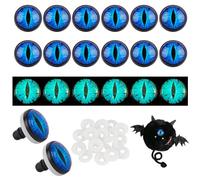 PH PandaHall 20 Sets Yeux de Sécurité Lumineux D'Halloween 20mm Cabochons D'yeux de Dragon Phosphorescents Yeux au Crochet en Plastique avec Espaceur pour Animaux en Peluche Halloween Décor