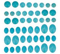 PH PandaHall 200 Cabochons Turquoise Synthétiques 8 styles Texture Pierres Précieuses Carreaux Dôme Ovale Demi Rond Perles Turquoise Bleu Ciel Cabochon Pierre à Dos Plat pour Boucle D'Oreille Bracelet
