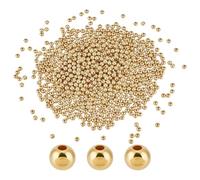 PH PandaHall 2000pcs 5mm Perles D'Espacement Rondes Perle de Bracelet Dorées Lisses Perles en Plastique CCB pour la Fabrication de Bijoux de Bracelets de Boucles D'Oreilles Colliers L'Été 1.5mm trou