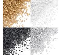 PH PandaHall 200g Perles à Bulles en Résine 4 couleurs Perles Sans Trou Perles Rondes en Verre de 1~3 mm Petites Perles à Bulles pour Moules en Résine UV, Pendentifs en Résine, Fabrication de Bijoux