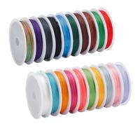 PH PandaHall 200m Fil de Perles, 20 Couleurs 0.3 mm Cordon de Bracelet Fil de Perles Tressé Cordon à Nouer Chinois pour Kumihimo Bracelet Porte-clés Longes Perles Été la Fabrication de Bijoux
