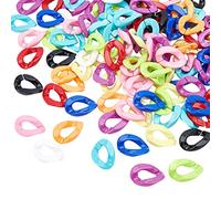 PH PandaHall 200pcs 10 Couleurs Anneaux de Liaison en Acrylique Connecteurs de Lien Rapide pour Boucle d'oreille Collier Bijoux Chaîne de Lunettes Bricolage Fabrication Artisanale