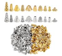 PH PandaHall 200pcs 20 Styles Capuchons de Perles Coniques Capuchons de Perles de Style Tibétain Capuchons pour Boucles D'Oreilles Colliers Porte Clés Pendentifs Artisanat de Bricolage