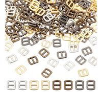 PH PandaHall 200pcs 4 Couleurs Mini Boucle de Ceinture Poupee Attache Miniature Boucle de Réglage en Alliage Boucle de Vêtements de Poupée pour les Attaches Poupées Vêtements
