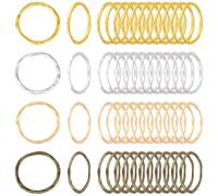 PH PandaHall 200PCS Anneaux de Liaison 4 Couleur Cadre Circulaire Texturé Breloques Maillons Lunette Creuse Connecteurs de Bijoux pour la Fabrication de Collier Bracelet Boucles D'Oreilles 23.5mm
