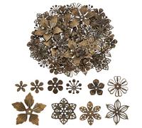 PH PandaHall 200Pcs bouchon de Perles D'Espacement 10 styles Bouchons de Perles de Fleurs Embouts Tibétains en Filigrane Capuchons de Perles pour Boucles D'Oreilles Bracelets Bijoux, Bronze Antique