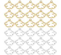 PH PandaHall 200pcs Breloques en Forme de Nuage en Alliage de Style Tibétain Pendentifs Nuage Météo Cadre de Nuages Creux pour Bijoux Collier Boucle D'Oreille Porte-Clés, Argent/Or Antiques, 14x12.5mm