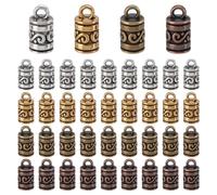 PH PandaHall 200pcs Métalliques pour Extrémités de Cordon 4 Couleurs Colonnes pour Cordon en Cuir à Glands Embout de Capsule pour Bijoux pour Artisanat DIY Fabrication de Bijoux Suspendus