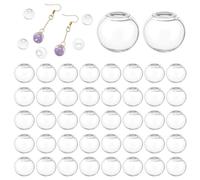 PH PandaHall 200pcs mini Globes en Verre, 12mm Bouteilles de Boules en Verre Boules D'Orbes Boules de Souhaits Breloques en Verre Planète UV Boule Artisanale en Cristal pour Résine UV,Dés,Pendentifs