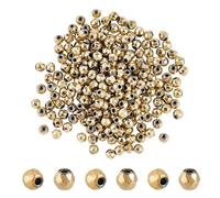 PH PandaHall 200pcs Perles en Hématite Or 24K, Mini Perles Gemmes Facettées 2mm Perle Espaceur en Pierre Synthétique Rondes Perle Lâches d'Artisanat pour Fabrication de Bijoux Bracelet Collier DIY