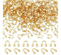 PH PandaHall 200PCS Protecteurs et Gardiens de Fil en Laiton en Forme de U Doré Protecteurs de Fil de Boucle Protecteurs de Fil Recherche de Bijoux pour L'Artisanat de Bijoux Trou : 0.5mm