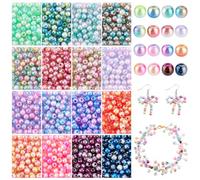 PH PandaHall 2080Pcs 16 Couleurs Perles Perles Dégradé Sirène Perles Arc en Ciel Imitation Perles Perles pour Bracelets Colliers Boucles D'Oreilles Remplissage de Vase 4x3.5mm