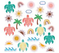 PH PandaHall 20pcs 10 Styles Patchs Thermocollants Mini Patch Brodé D'Été Hawaïen Patch de Plage Mer Stickers pour Sac a Dos Ocean Patchs D'Été Chapeaux Vêtements Jeans Vestes