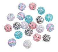 PH PandaHall 20PCS 16mm Perles Strass Perles Boule Disco Rondes Perles Résine Cristal Grosses Perles en Vrac Perles Bling Lâches pour Bracelet Collier Fabrication de Bijoux Trou: 2.5mm