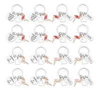 PH PandaHall 20pcs 4 Styles Flamant Breloques Mot Alliage Émail Pendentifs Flamant Porte-Clés Inspiration Motivation DIY Breloque Porte-Clés pour Bricolage Artisanat Enseignant Mère Femmes