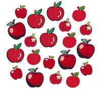 PH PandaHall 20pcs 5 Styles Pomme Patch Thermocollant Patch à Coudre Appliqués en Tissu Rouge Pomme Patches Brodés Appliques Décoratives pour Vêtements Chapeaux Vestes Jeans Décor