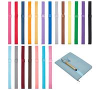 PH PandaHall 20pcs Bande Élastique pour Cahier Bande Élastique pour Livre Largeur 15mm Marque-Pages pour Agenda 20 Couleurs Sangles Élastiques Livre Avec Boucle pour Stylo pour Bureau École Lecteur
