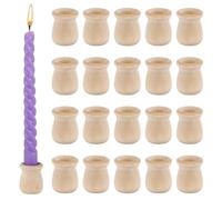 PH PandaHall 20pcs Bougies Tasses Bougeoirs en Bois Coupelles Brut Capuchons en Bois pour la Peinture à la Main Décoration Artisanale, 2.7x3.3cm