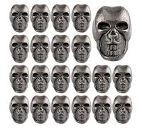 PH PandaHall 20pcs Boutons Tête de Mort Boutons Métal Gris Squelette Effrayé 16x15x10mm Style Punk Bouton à Coudre Crânes Gothiques pour Bijoux Couture Vêtements Vestes Sacs Chemises